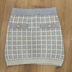 Stylish Blue and White Women's Skirt